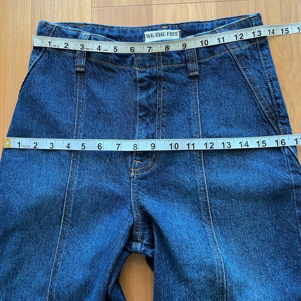 We The Free Ryla A-Line Flare Jeans High Rise Wide Leg Belted Size 26 - Picture 8 of 16